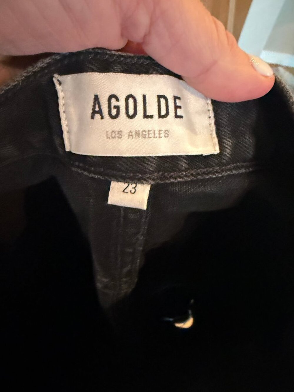 AGOLDE Cherie High Rise Straight Jeans Distortion Black 23 - Picture 4 of 5